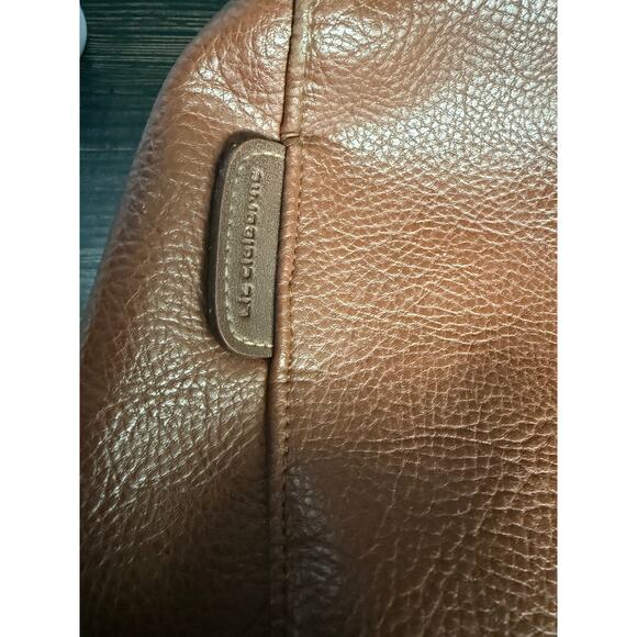 6/$25 Vintage LIZ by Liz Claiborne Brown Faux Leather Single Strap Backpack - Picture 7 of 9